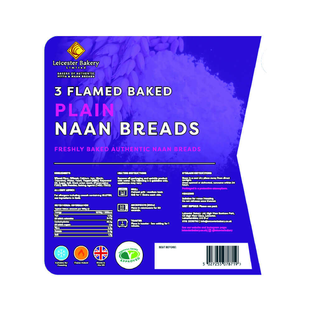 Plain Tandoori Naan Bread 3 Pieces